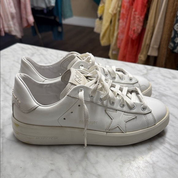 Golden Goose Pure-Star White Bio-Based Star and Heel Tab Sneakers Size 39 - Picture 2 of 14